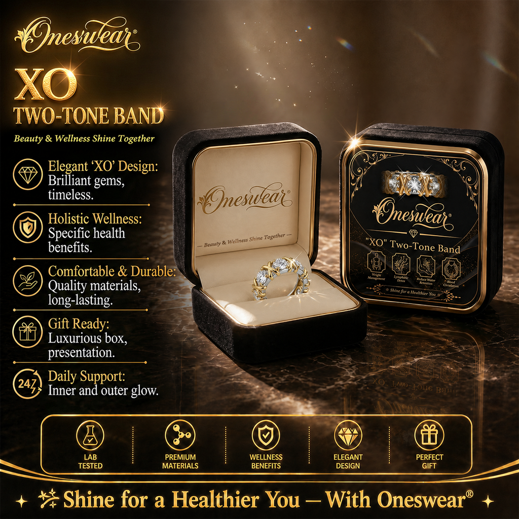 🔥 90% OFF TODAY: 💎Oneswear®"XO" TWO-TONE BAND – The Elegant Sparkle You Deserve ✨