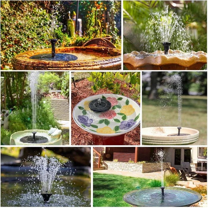 🔥Hot Sale🔥⛲ Solar Fountain, Solar Powered Bird Bath Fountain Pump