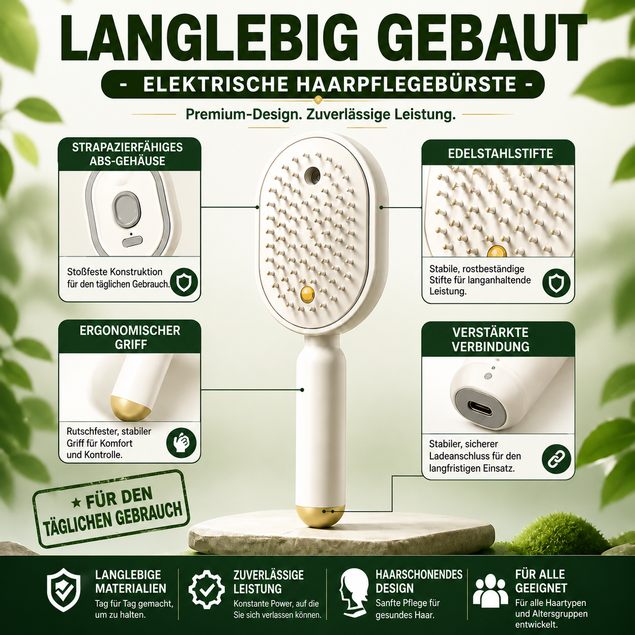 🔥 Nectavira® 3-in-1 Kopfhaut-Massagebürste mit Sprühnebel & Aromaöl-Funktion