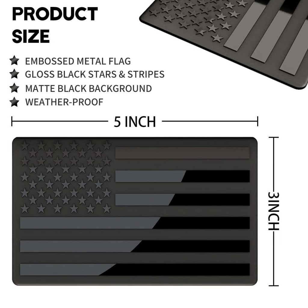 Navalonixcosh® 3D American Flag Emblem Decal - Aluminum Alloy Material (Not Plastic)