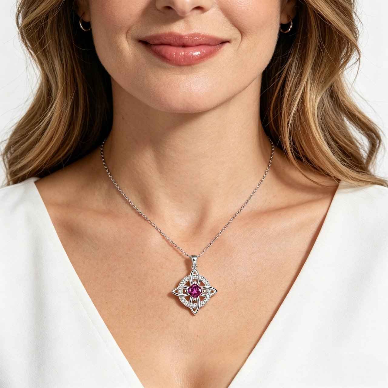 Mystical Birthstone Witches Knot Necklace – Natural Crystal🔮💞Protect Your Loved Ones