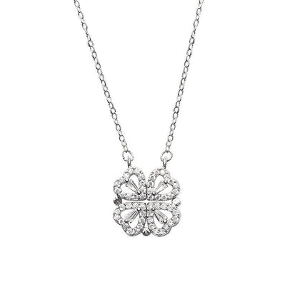 ❤️🍀 Lucky Heart Halskette – 2-in-1 Kleeblatt & Herz | Symbol für Liebe, Glück & Eleganz ✨
