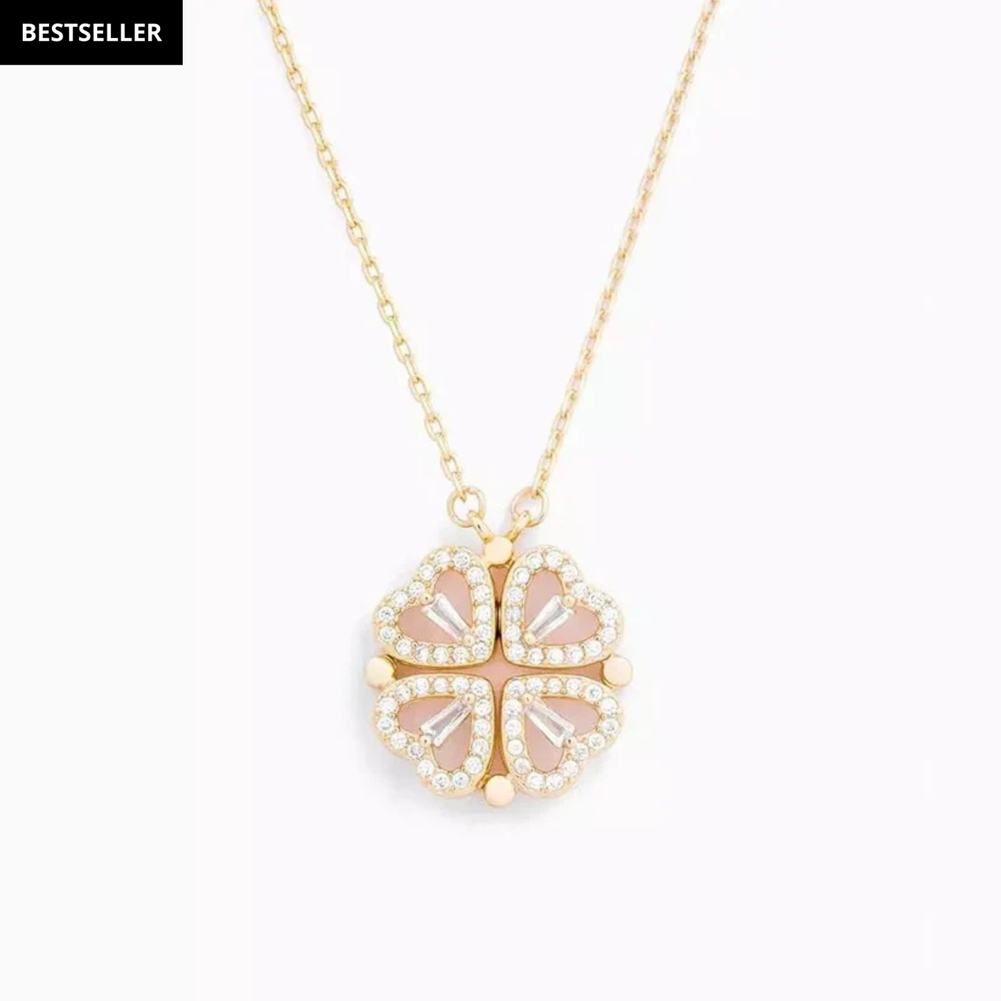 ❤️🍀 Lucky Heart Halskette – 2-in-1 Kleeblatt & Herz | Symbol für Liebe, Glück & Eleganz ✨
