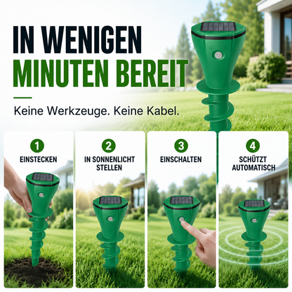 🔥 Vodlans™ Solarbetriebener, wasserfester Maulwurfvertreiber mit Erdspieß