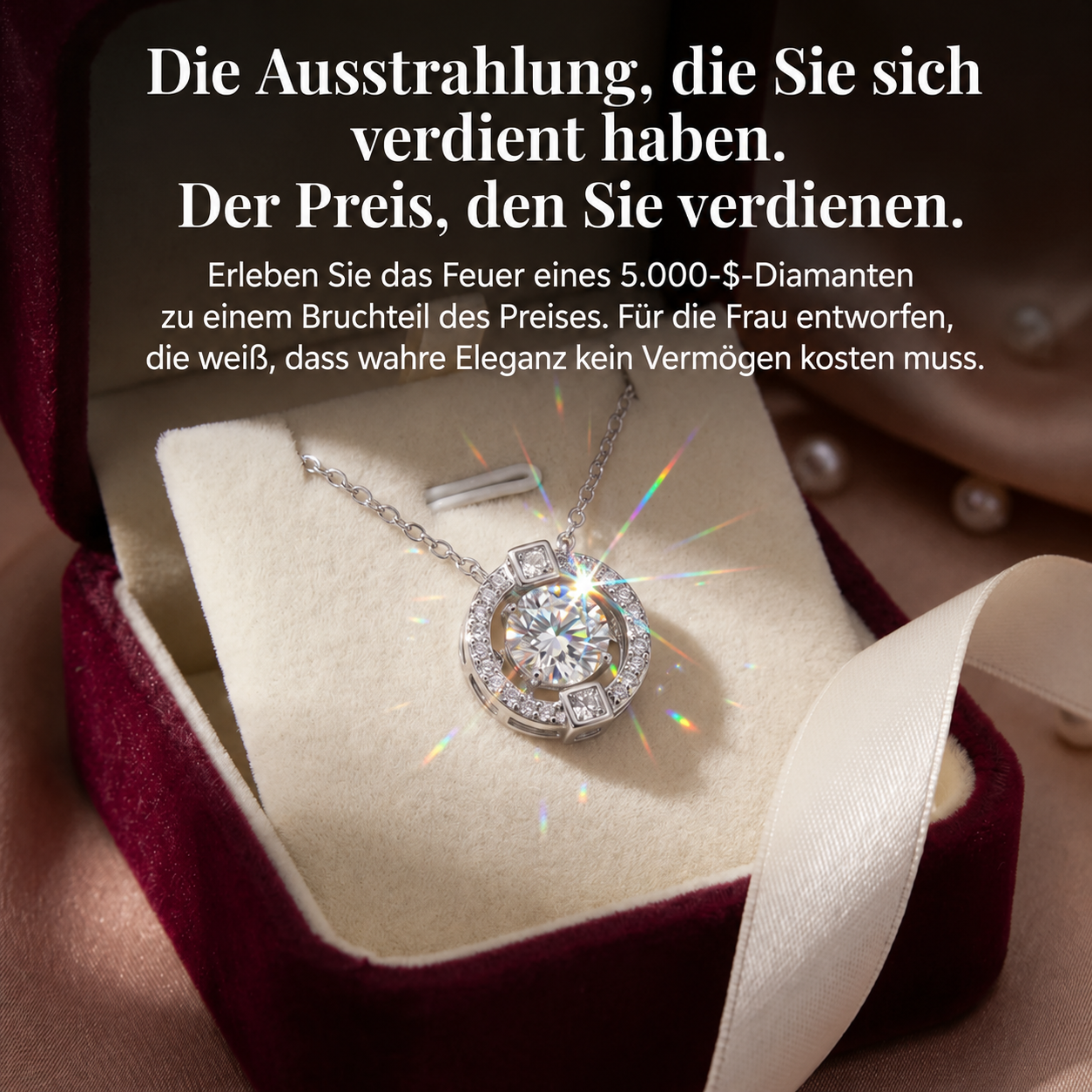 💖 1-Karat Moissanit Herzschlag-Halskette | Symbol für Liebe, Glück & ewige Verbundenheit ✨