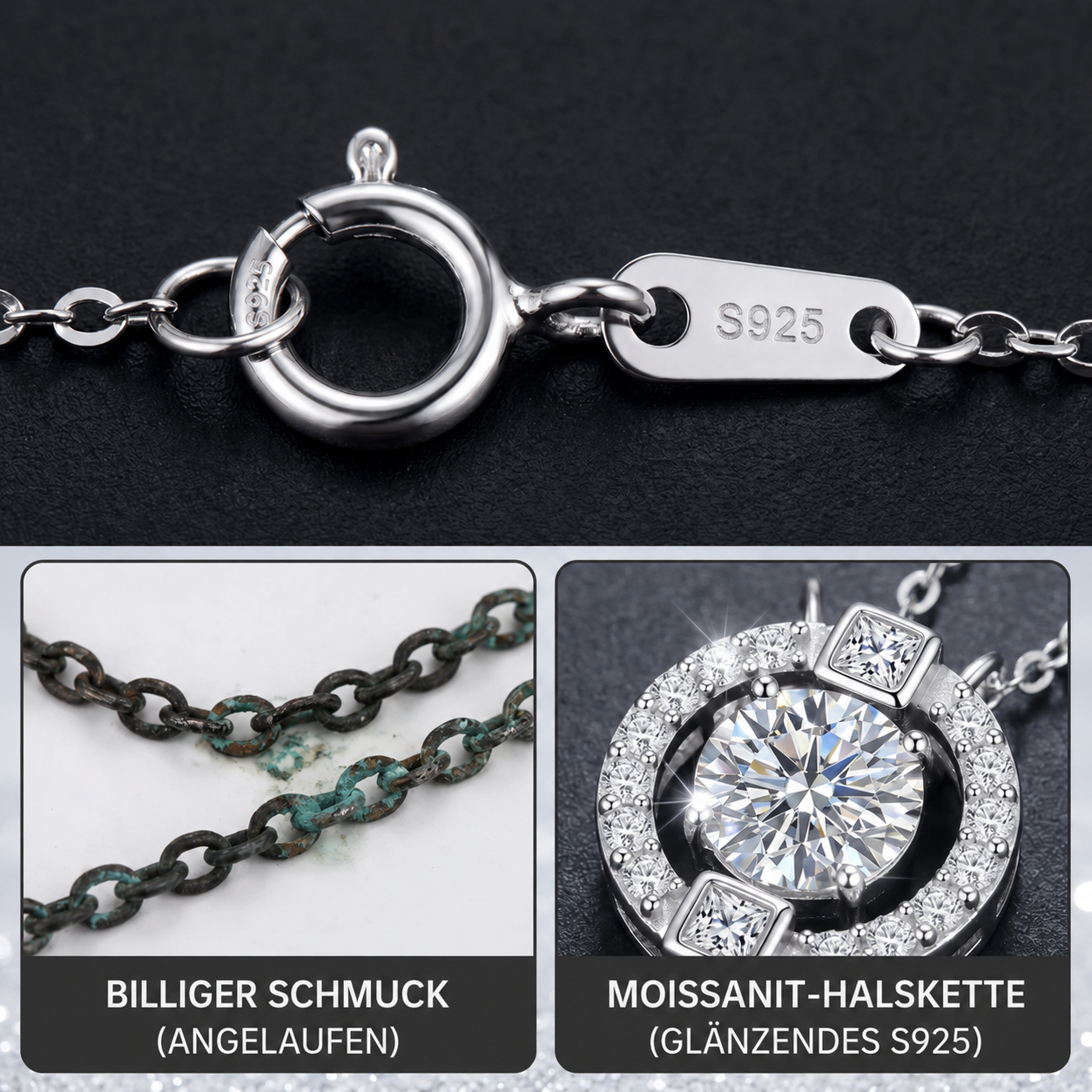 💖 1-Karat Moissanit Herzschlag-Halskette | Symbol für Liebe, Glück & ewige Verbundenheit ✨