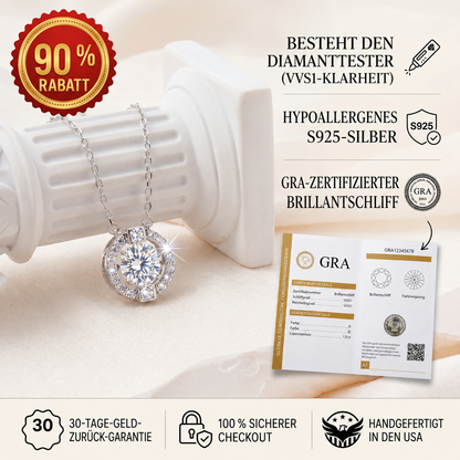💖 1-Karat Moissanit Herzschlag-Halskette | Symbol für Liebe, Glück & ewige Verbundenheit ✨