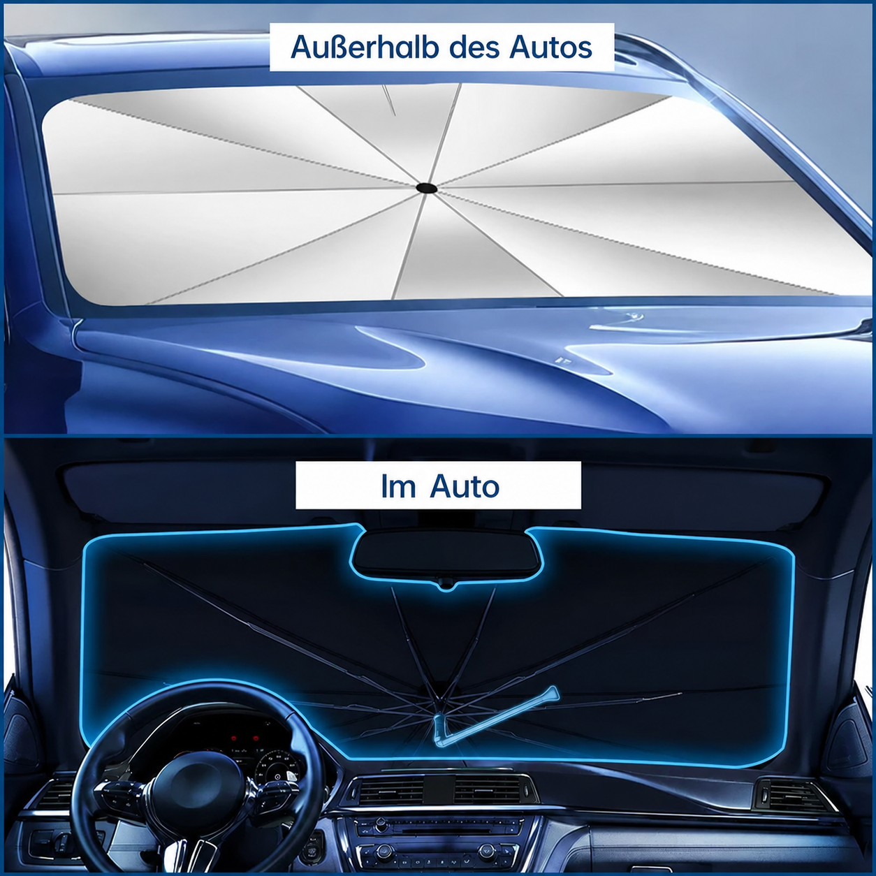 🌞 50 % Rabatt 🌈 Faltbarer Auto-Sonnenschutz für die Windschutzscheibe