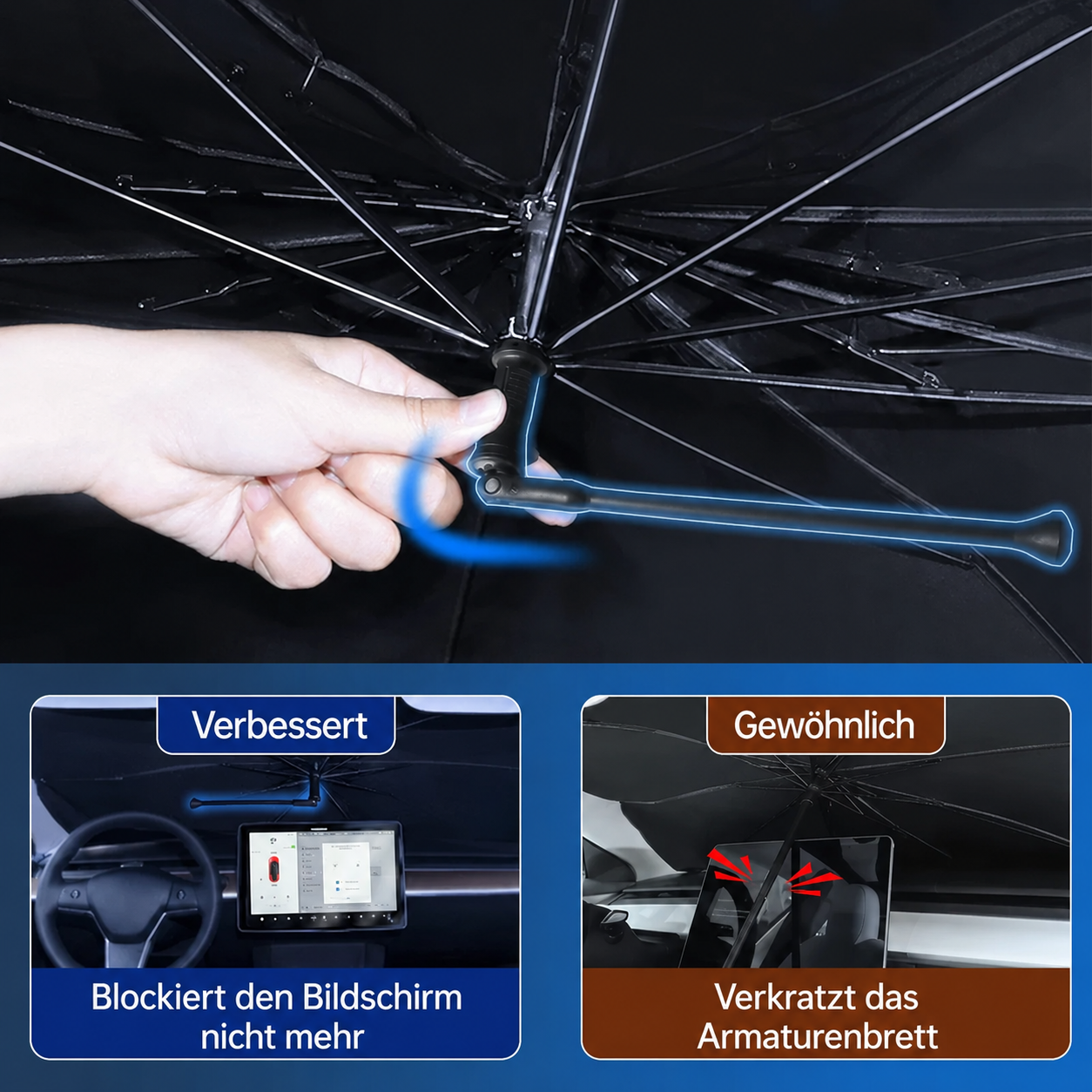 🌞 50 % Rabatt 🌈 Faltbarer Auto-Sonnenschutz für die Windschutzscheibe