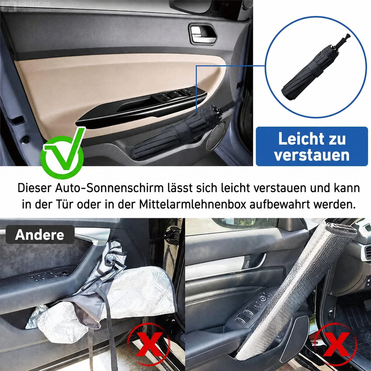 🌞 50 % Rabatt 🌈 Faltbarer Auto-Sonnenschutz für die Windschutzscheibe