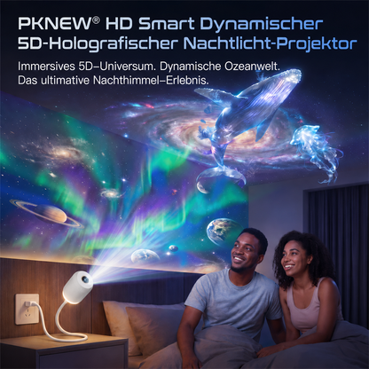🌘 Nectavira® 5D Hologramm-Nachtlicht – Smarter HD-Projektor für magische Raumstimmung