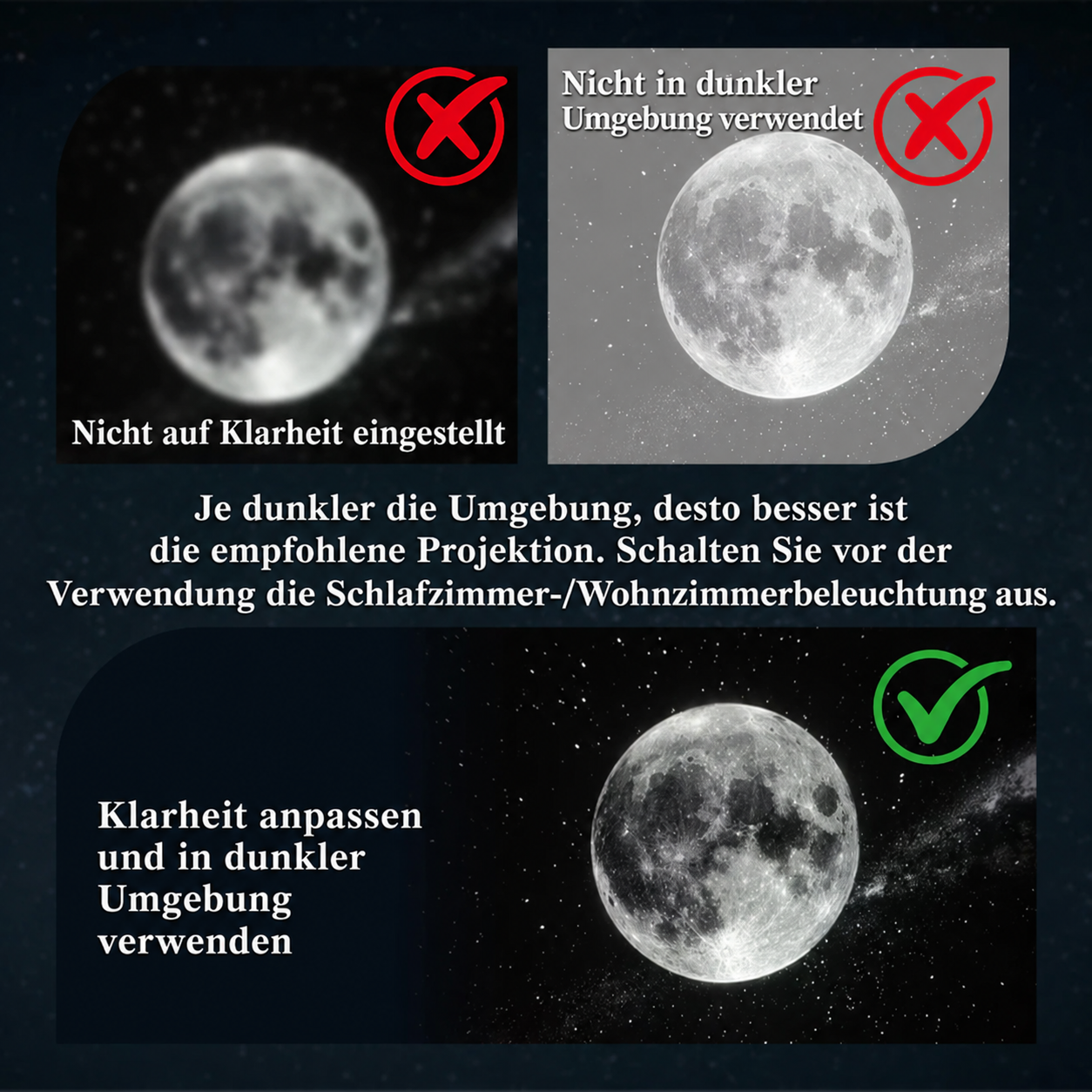 🌘 Nectavira® 5D Hologramm-Nachtlicht – Smarter HD-Projektor für magische Raumstimmung