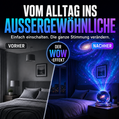 🌘 Nectavira® 5D Hologramm-Nachtlicht – Galaxie & Ozean Projektor