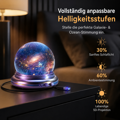🌘 Nectavira® 5D Hologramm-Nachtlicht – Galaxie & Ozean Projektor