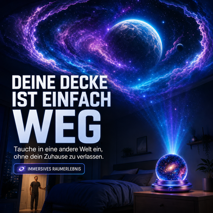 🌘 Nectavira® 5D Hologramm-Nachtlicht – Galaxie & Ozean Projektor
