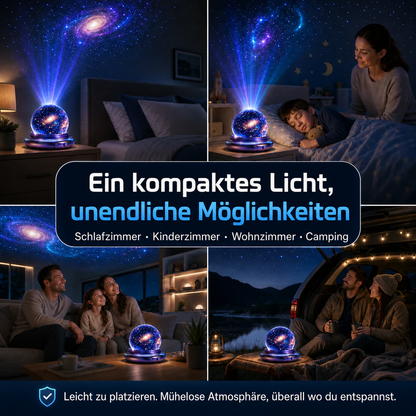 🌘 Nectavira® 5D Hologramm-Nachtlicht – Galaxie & Ozean Projektor