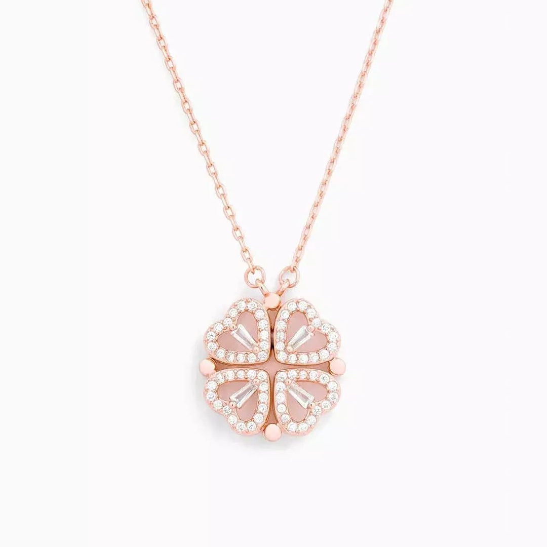 ❤️🍀 Lucky Heart Halskette – 2-in-1 Kleeblatt & Herz | Symbol für Liebe, Glück & Eleganz ✨