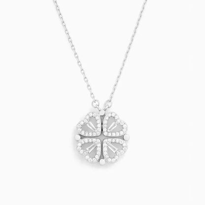 ❤️🍀 Lucky Heart Halskette – 2-in-1 Kleeblatt & Herz | Symbol für Liebe, Glück & Eleganz ✨