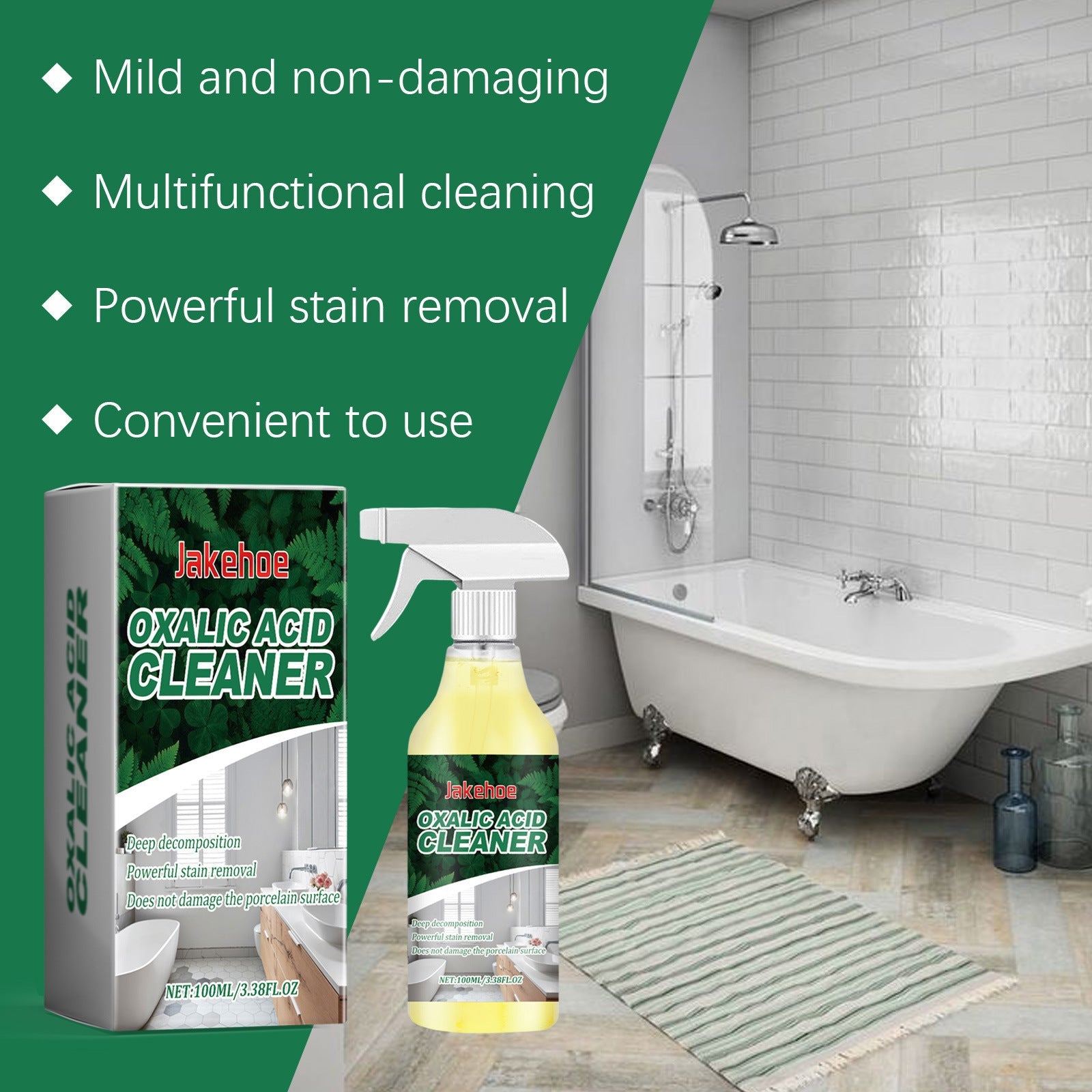 Oxalic Acid Cleaner Spray for Rust, Hard Water Marks & Tough Stains