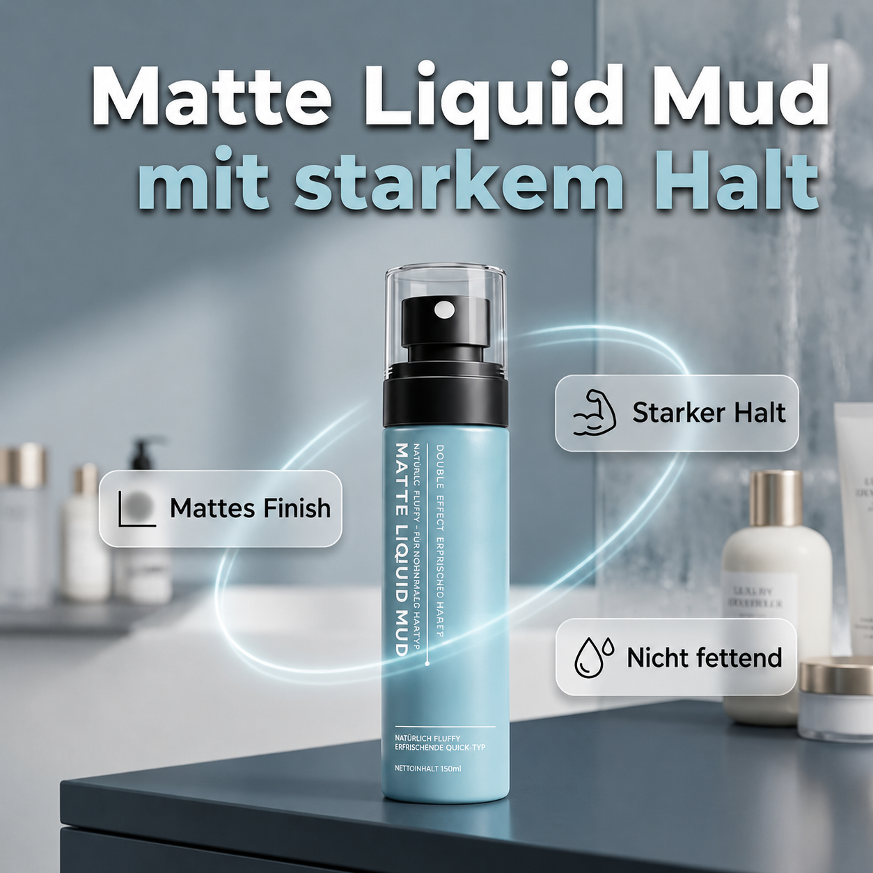 Schnelltrocknendes mattes Styling-Mud-Spray für Herren
