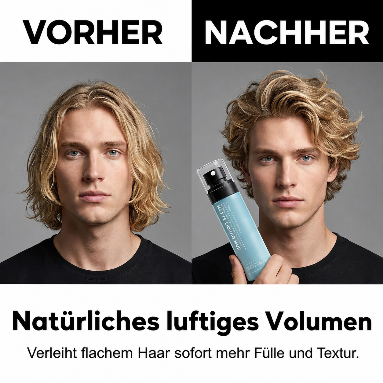 Schnelltrocknendes mattes Styling-Mud-Spray für Herren