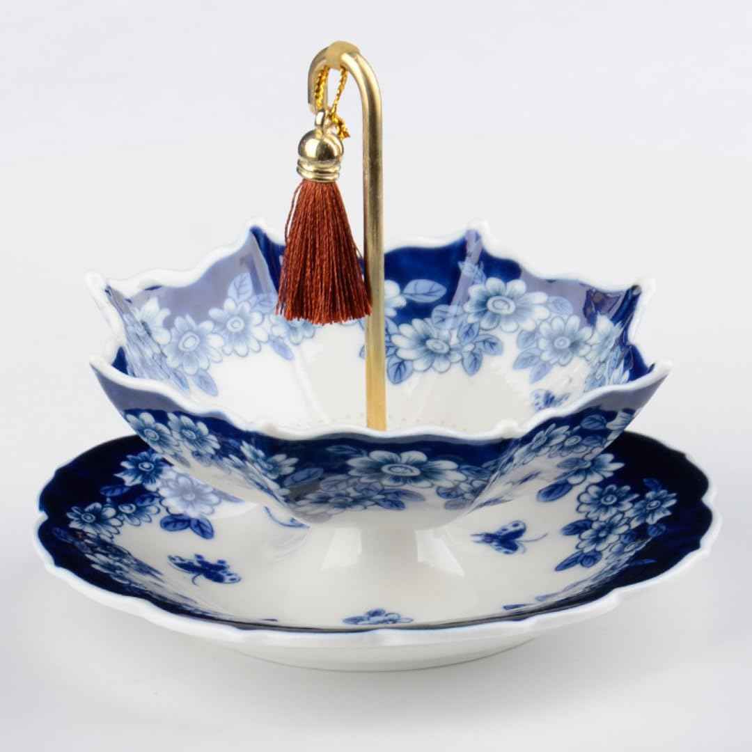 🏆Limited Time Sale 49% OFF☂️☕5 thousand years Blue and White Porcelain Umbrella Tea Infuser Set