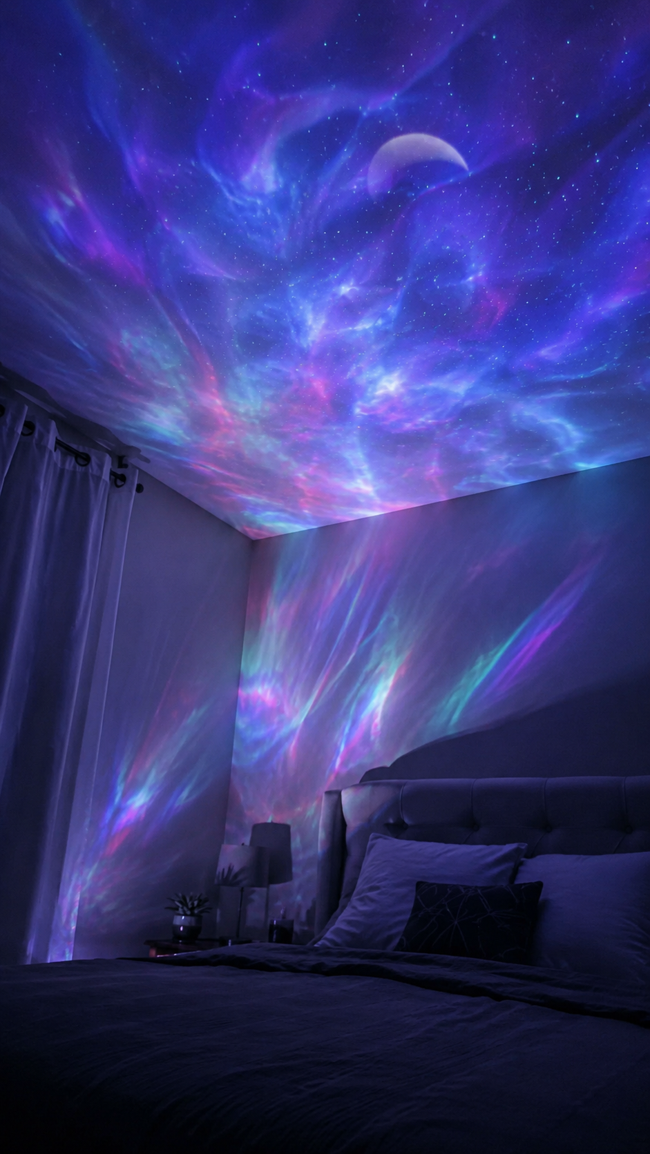 Galaxie Projektion im deutschen Schlafzimmer