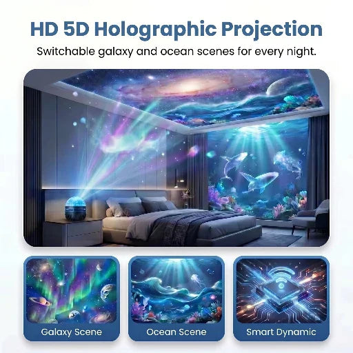 💎Official Store | SCNDR® 360° Smart Holographic Starry Sky Projector (HD Smart Dynamic 5D)🍄