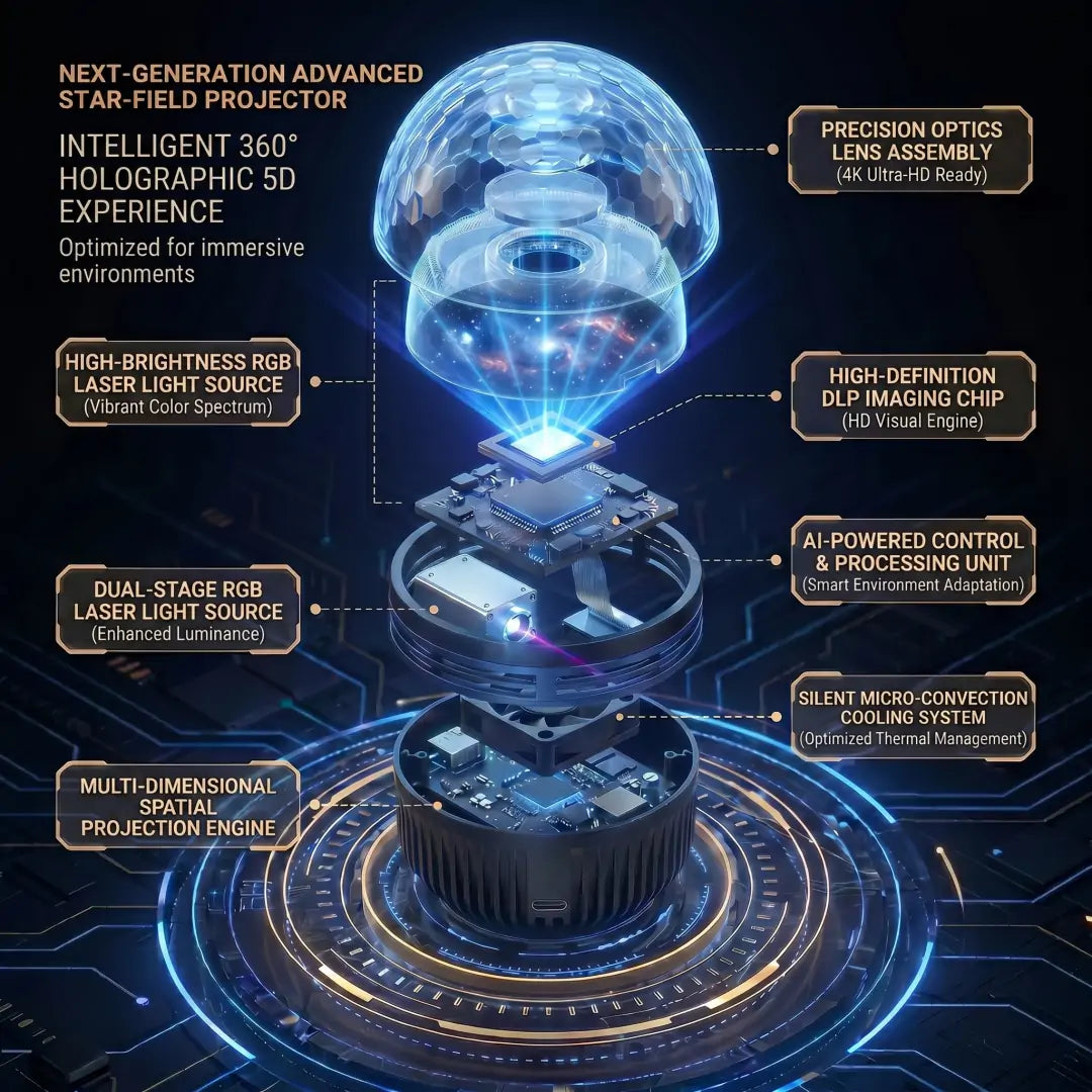 💎Official Store | SCNDR® 360° Smart Holographic Starry Sky Projector (HD Smart Dynamic 5D)🍄