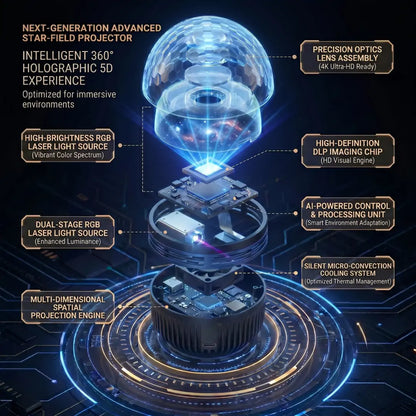 💎Official Store | SCNDR® 360° Smart Holographic Starry Sky Projector (HD Smart Dynamic 5D)🍄