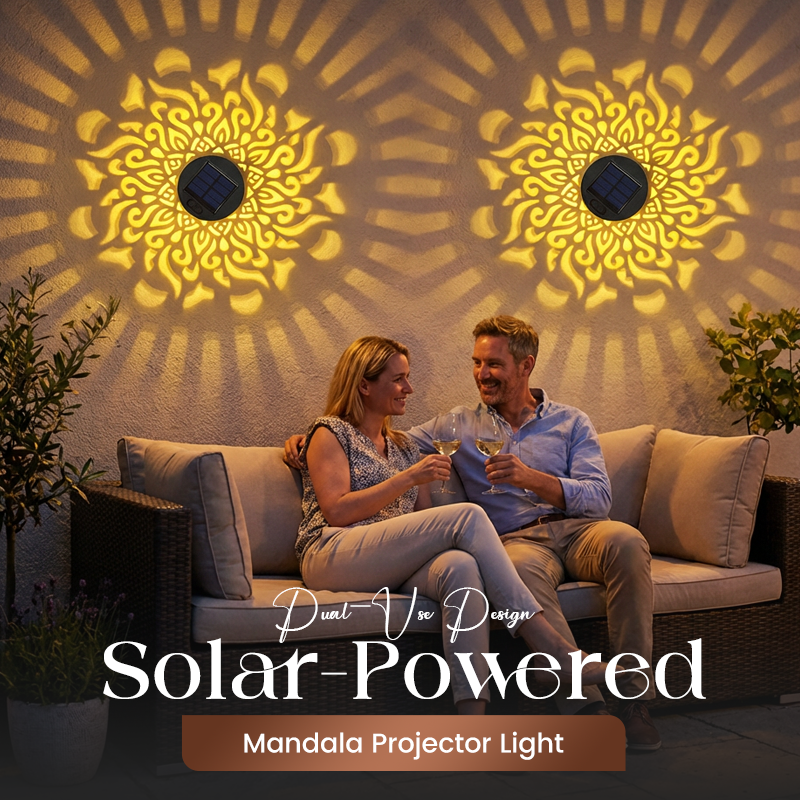 Solar Powered Mandala Projector Light - Waterproof Outdoor Garden Decor（📢60% off!! ⏰ ）