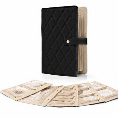 ✨ Checkered Jewelry Bag – Elegant Travel Jewelry Organizer & Portable Storage Case