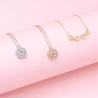 ❤️🍀 Lucky Heart Halskette – 2-in-1 Kleeblatt & Herz | Symbol für Liebe, Glück & Eleganz ✨